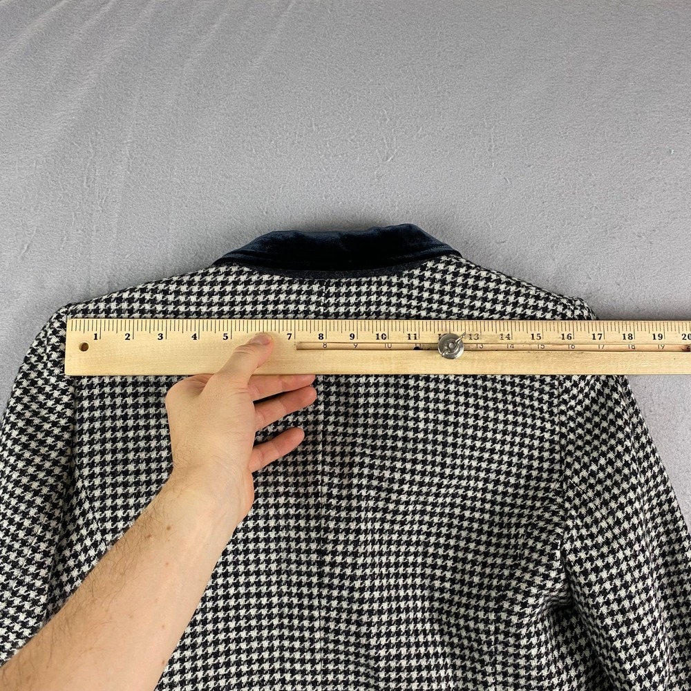 Brooks Brothers Womens blazer 10 houndstooth Wool Black White Moon England - Picture 16 of 16